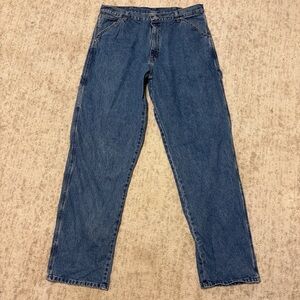 Vintage Wrangler Jeans Men Sz 36x34 Blue Denim Carpenter Y2K Baggy 100% cotton